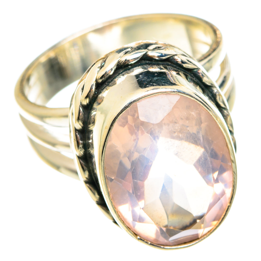 Rose Quartz Rings handcrafted by Anasilvercos - RING76082
