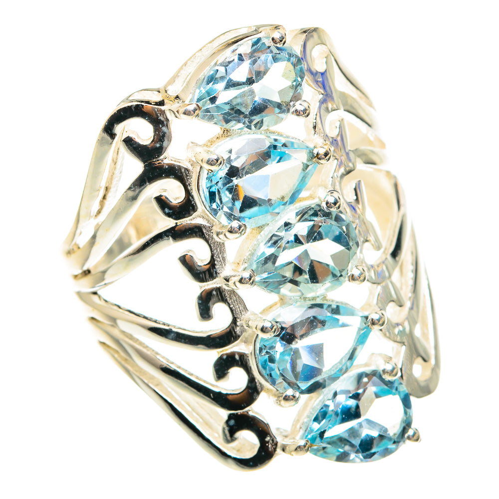 Blue Topaz Rings handcrafted by Anasilvercos - RING76093