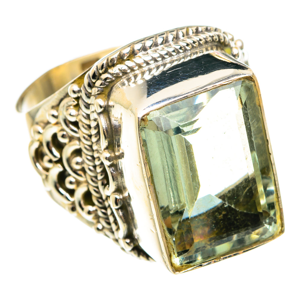 Green Amethyst Rings handcrafted by Anasilvercos - RING76098