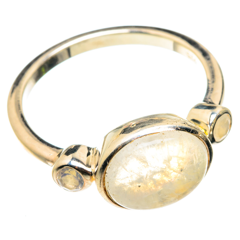 Rainbow Moonstone Rings handcrafted by Anasilvercos - RING76110