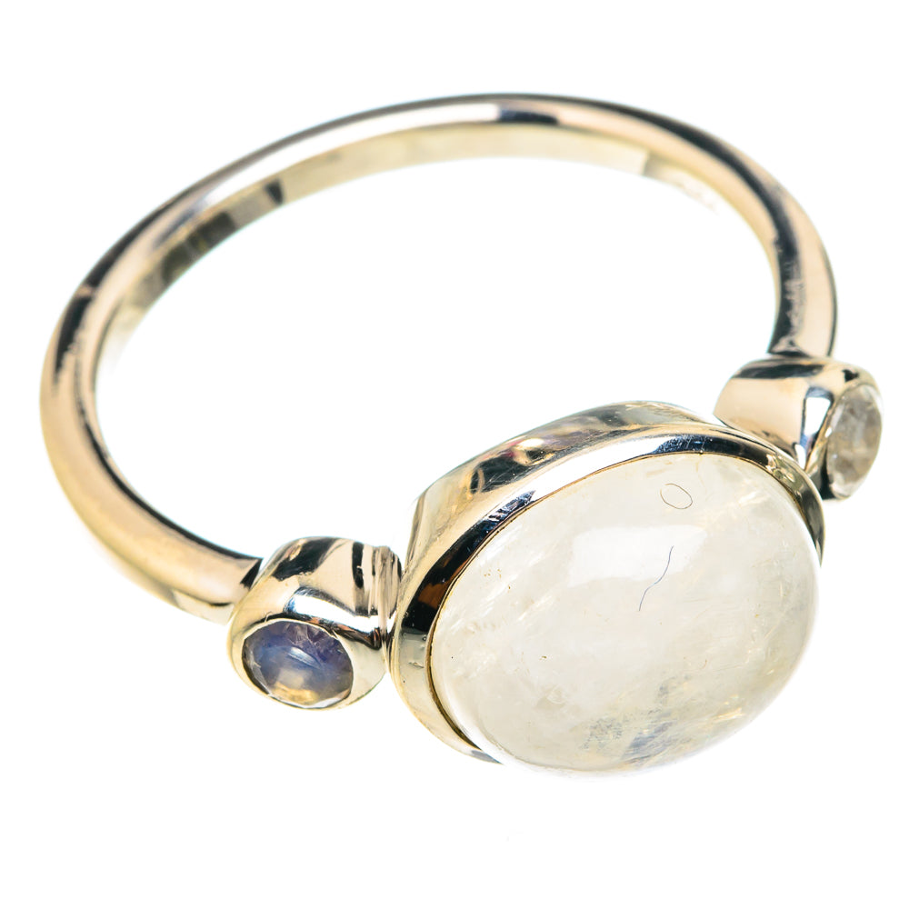 Rainbow Moonstone Rings handcrafted by Anasilvercos - RING76130