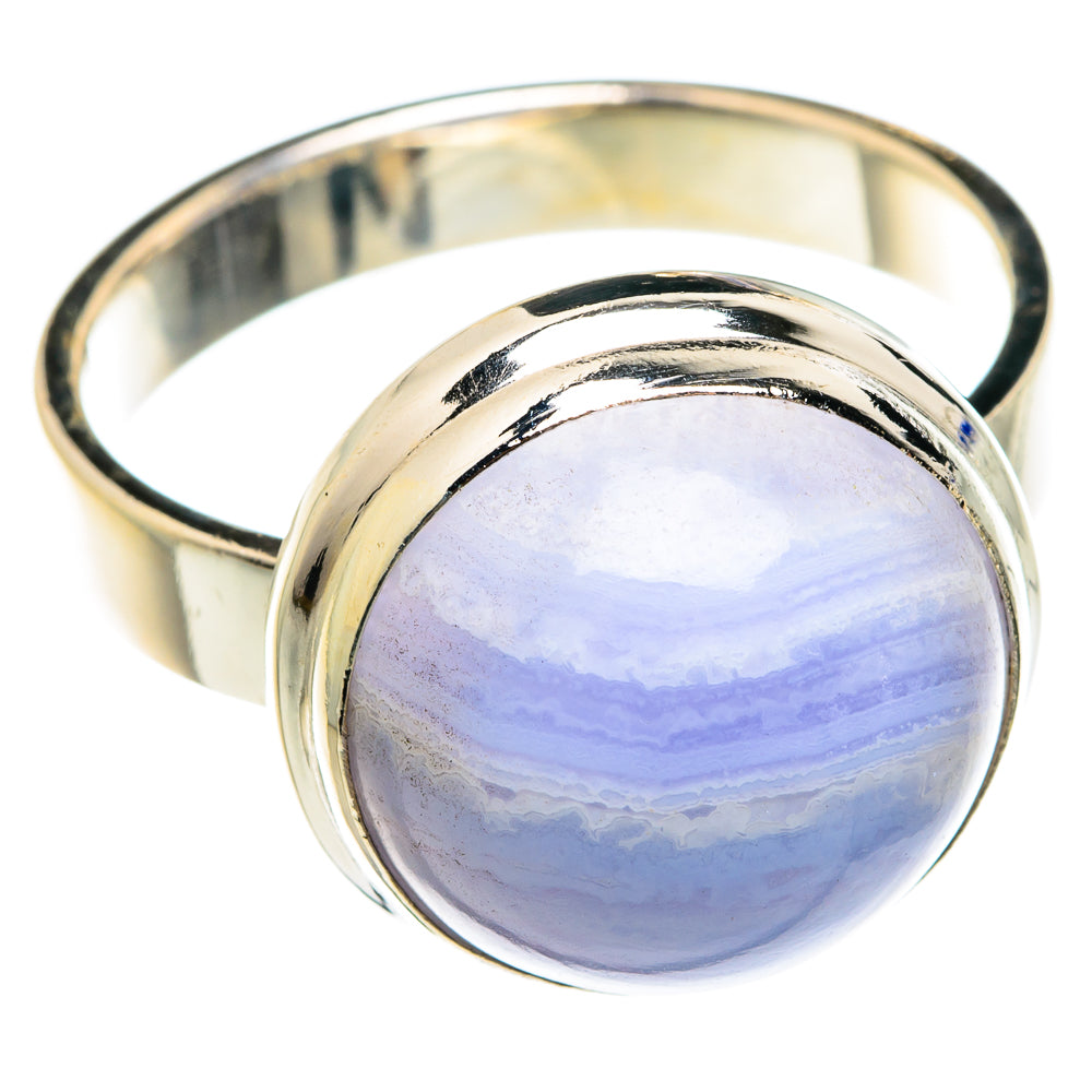 Blue Lace Agate Rings handcrafted by Anasilvercos - RING76131