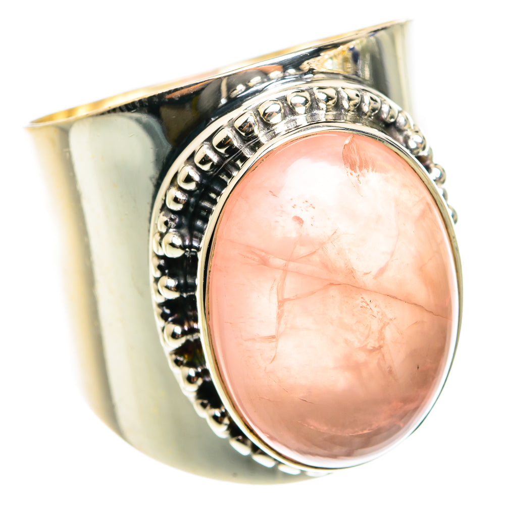 Rose Quartz Rings handcrafted by Anasilvercos - RING76177