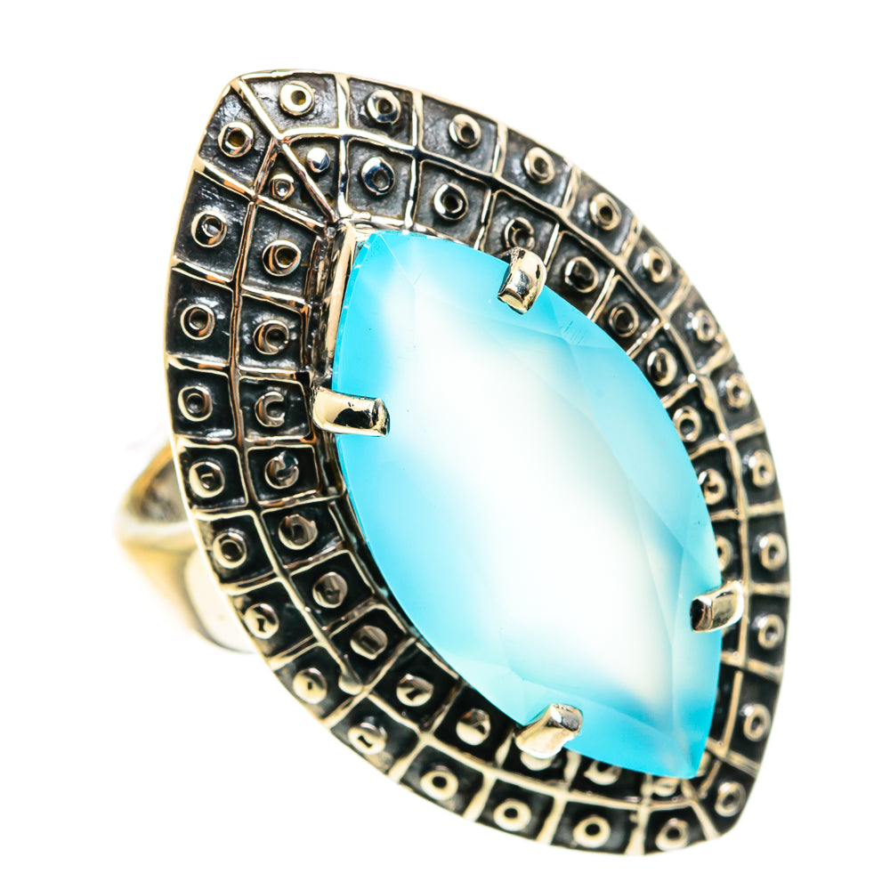 Aqua Chalcedony Rings handcrafted by Anasilvercos - RING76196