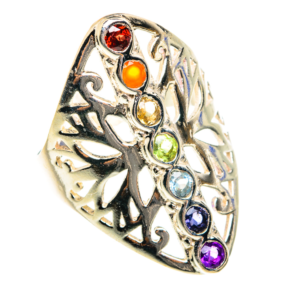 Multi-Stone Chakra Rings handcrafted by Anasilvercos - RING76218