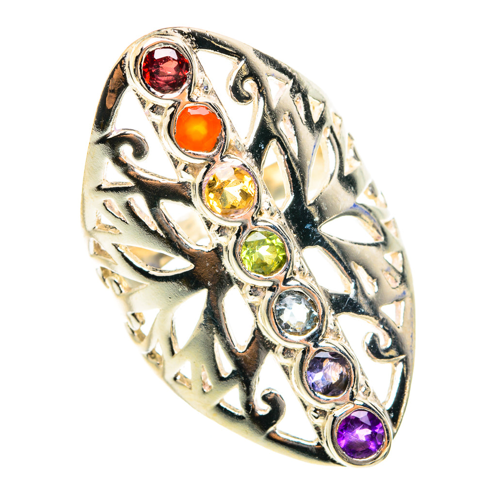 Multi-Stone Chakra Rings handcrafted by Anasilvercos - RING76238