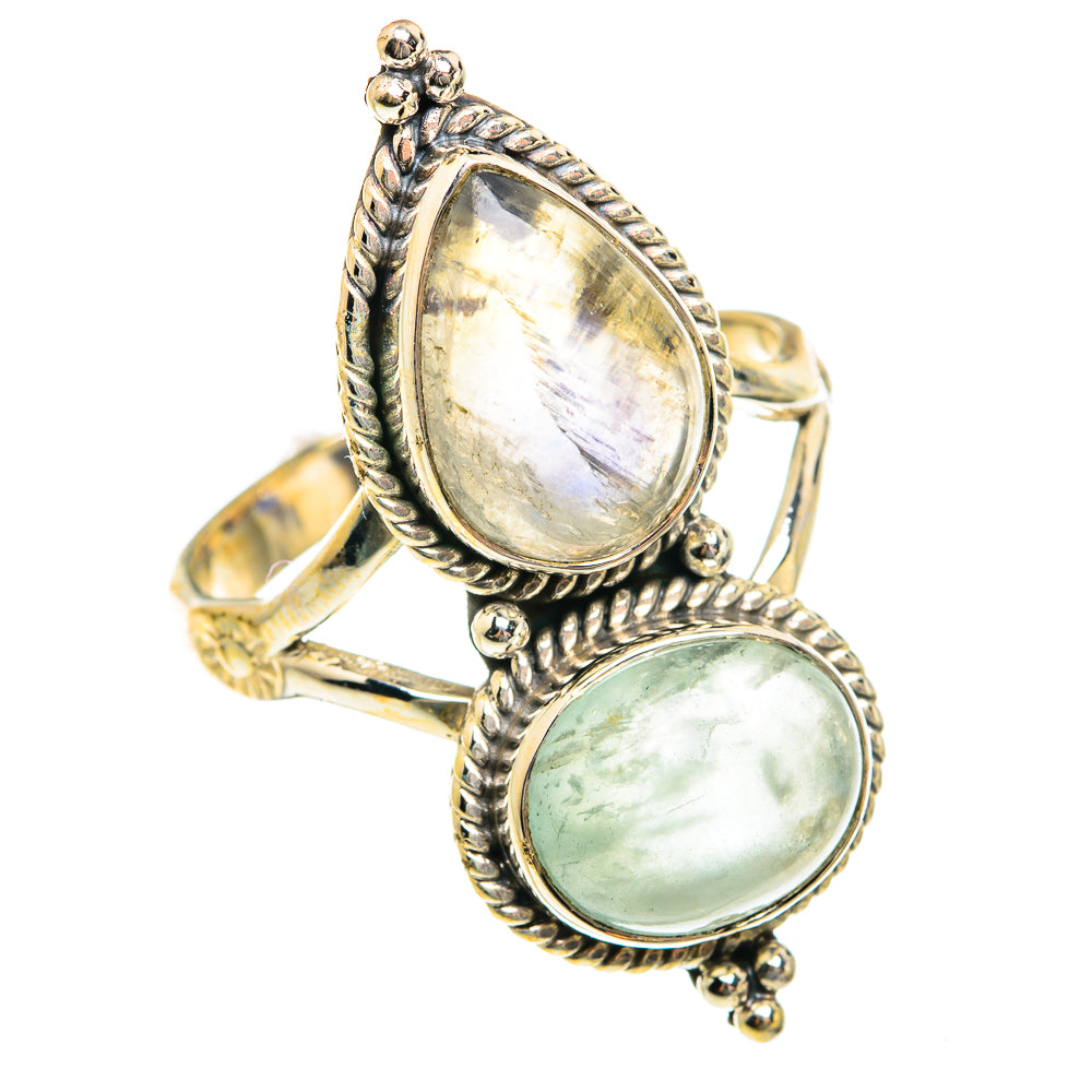 Rainbow Moonstone Rings handcrafted by Anasilvercos - RING76249