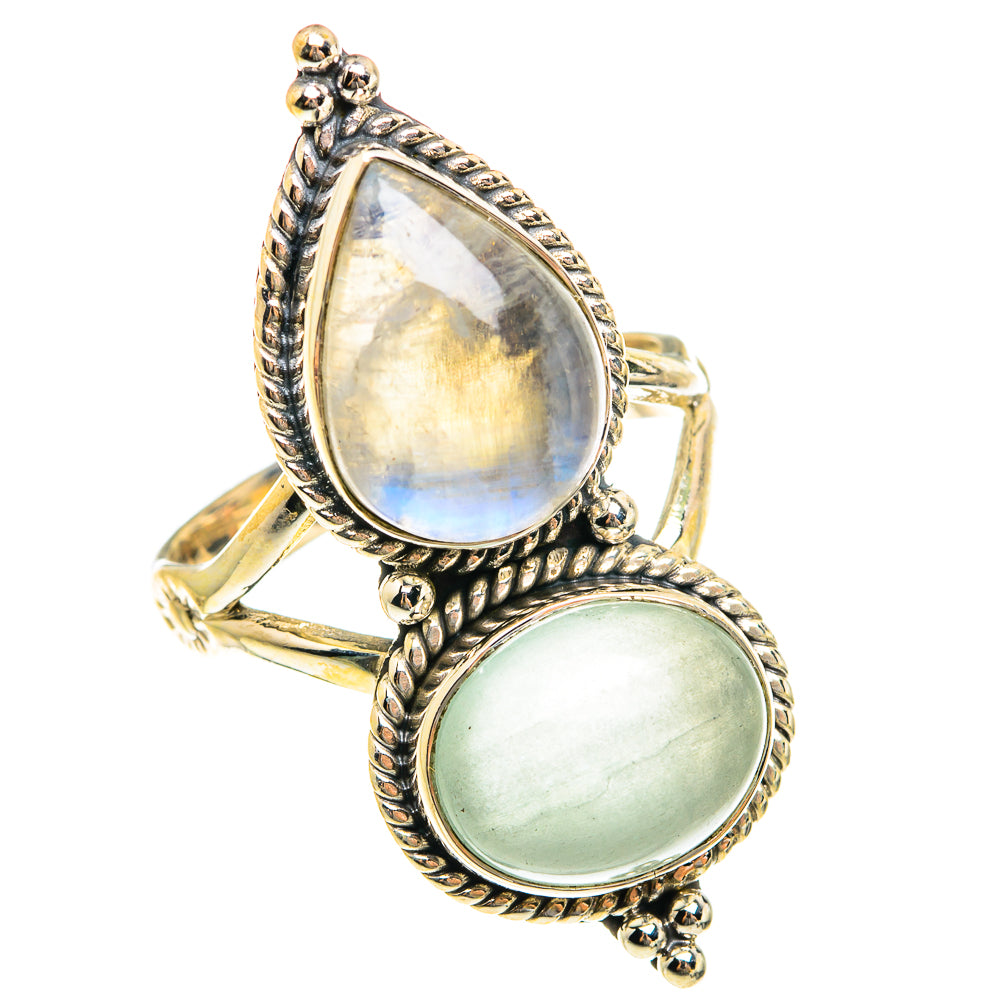 Rainbow Moonstone Rings handcrafted by Anasilvercos - RING76268