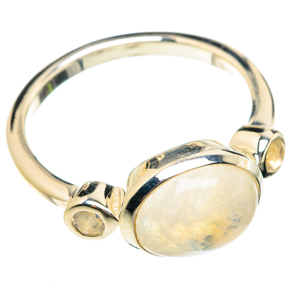 Rainbow Moonstone Rings handcrafted by Anasilvercos - RING76291