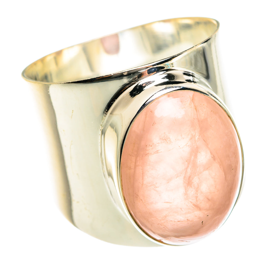 Rose Quartz Rings handcrafted by Anasilvercos - RING76306