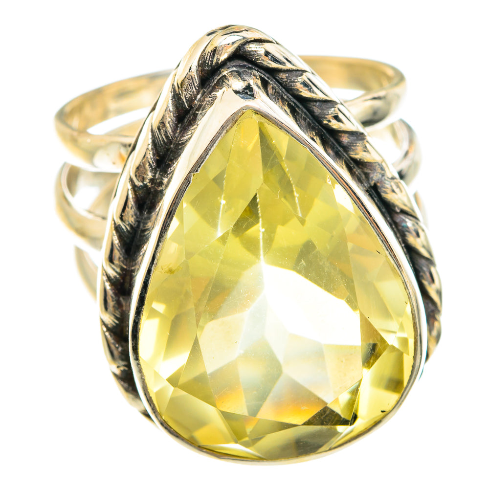 Lemon Quartz Rings handcrafted by Anasilvercos - RING76321