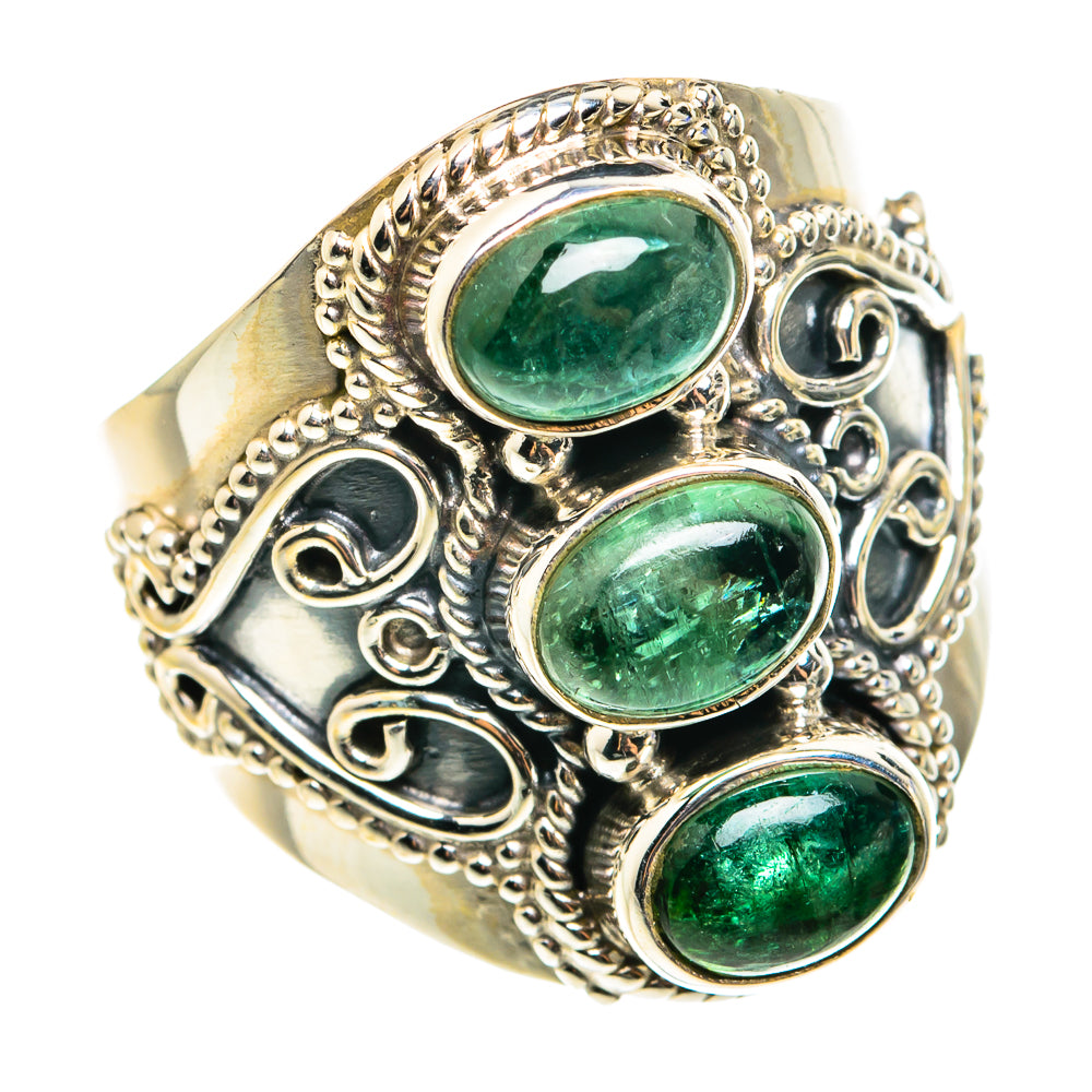 Green Tourmaline Rings handcrafted by Anasilvercos - RING76327