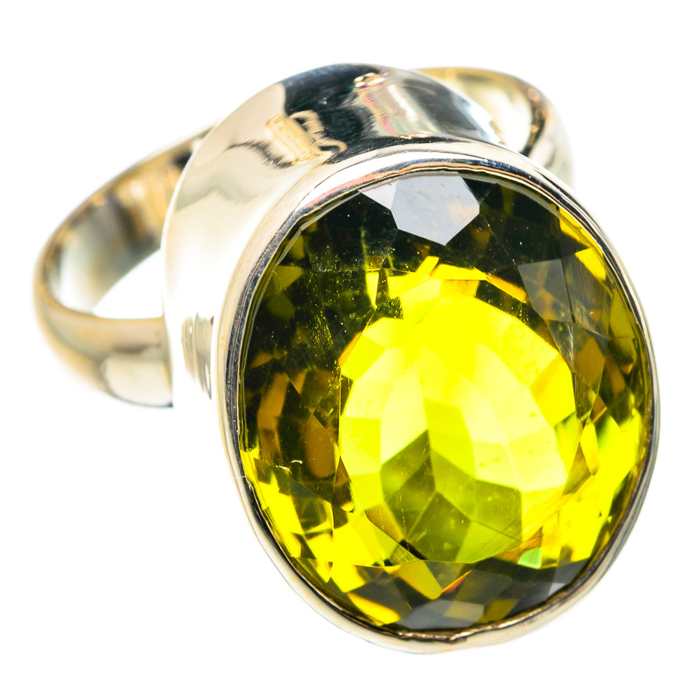 Olive Quartz Rings handcrafted by Anasilvercos - RING76355