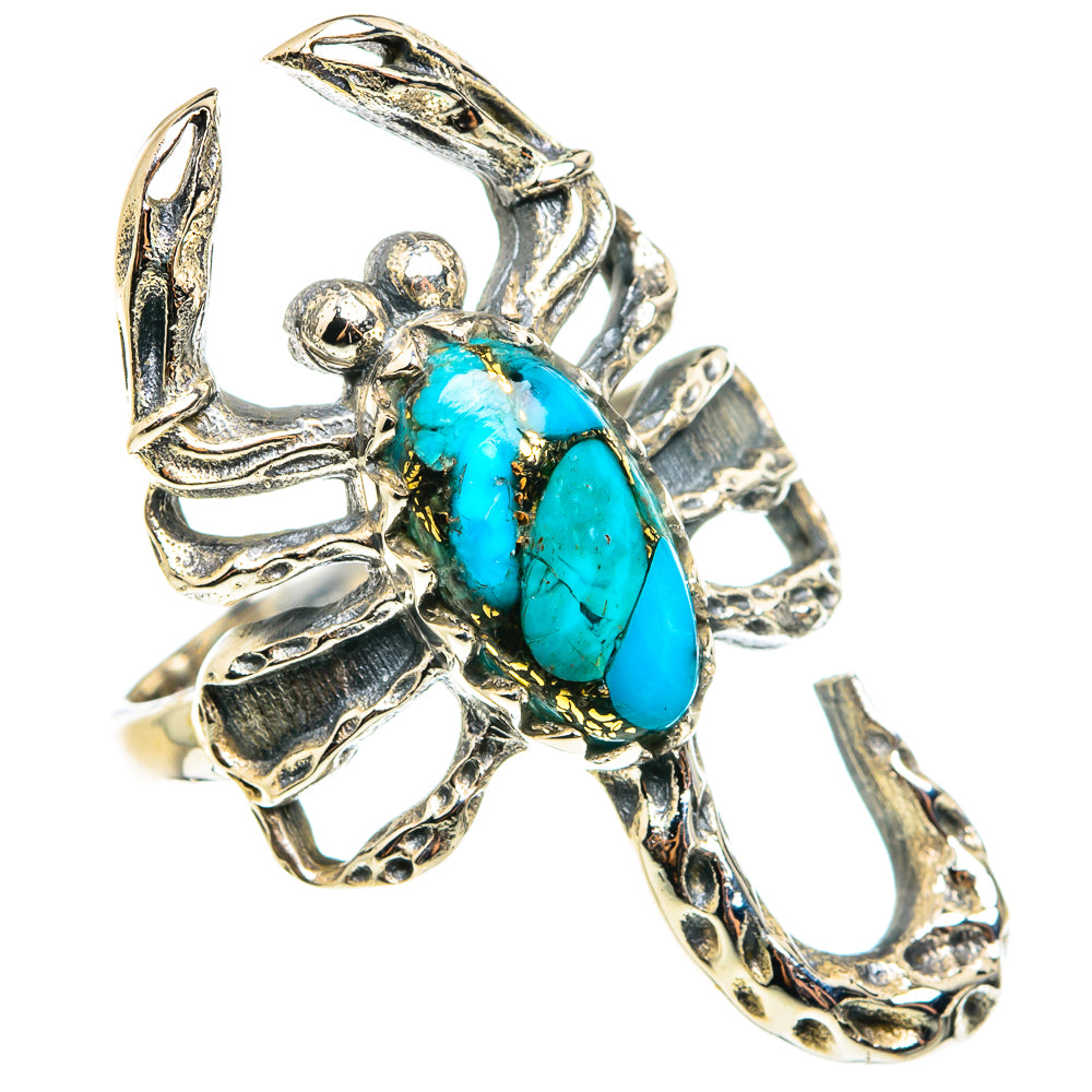 Blue Composite Turquoise Rings handcrafted by Anasilvercos - RING76395