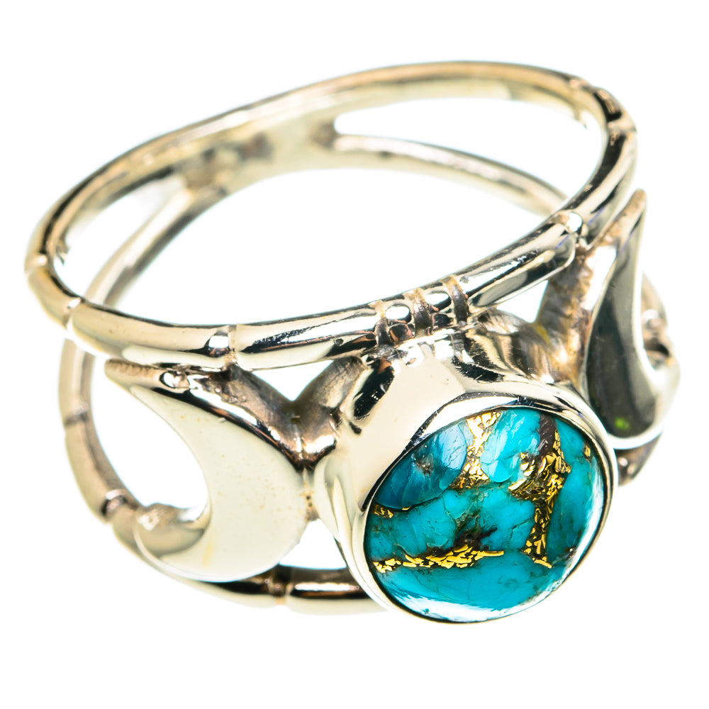 Blue Composite Turquoise Rings handcrafted by Anasilvercos - RING76397