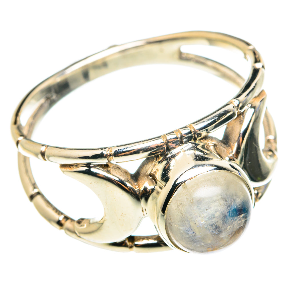 Rainbow Moonstone Rings handcrafted by Anasilvercos - RING76416