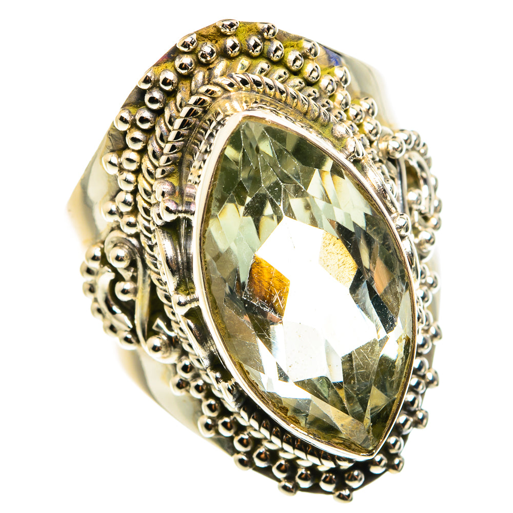 Green Amethyst Rings handcrafted by Anasilvercos - RING76462