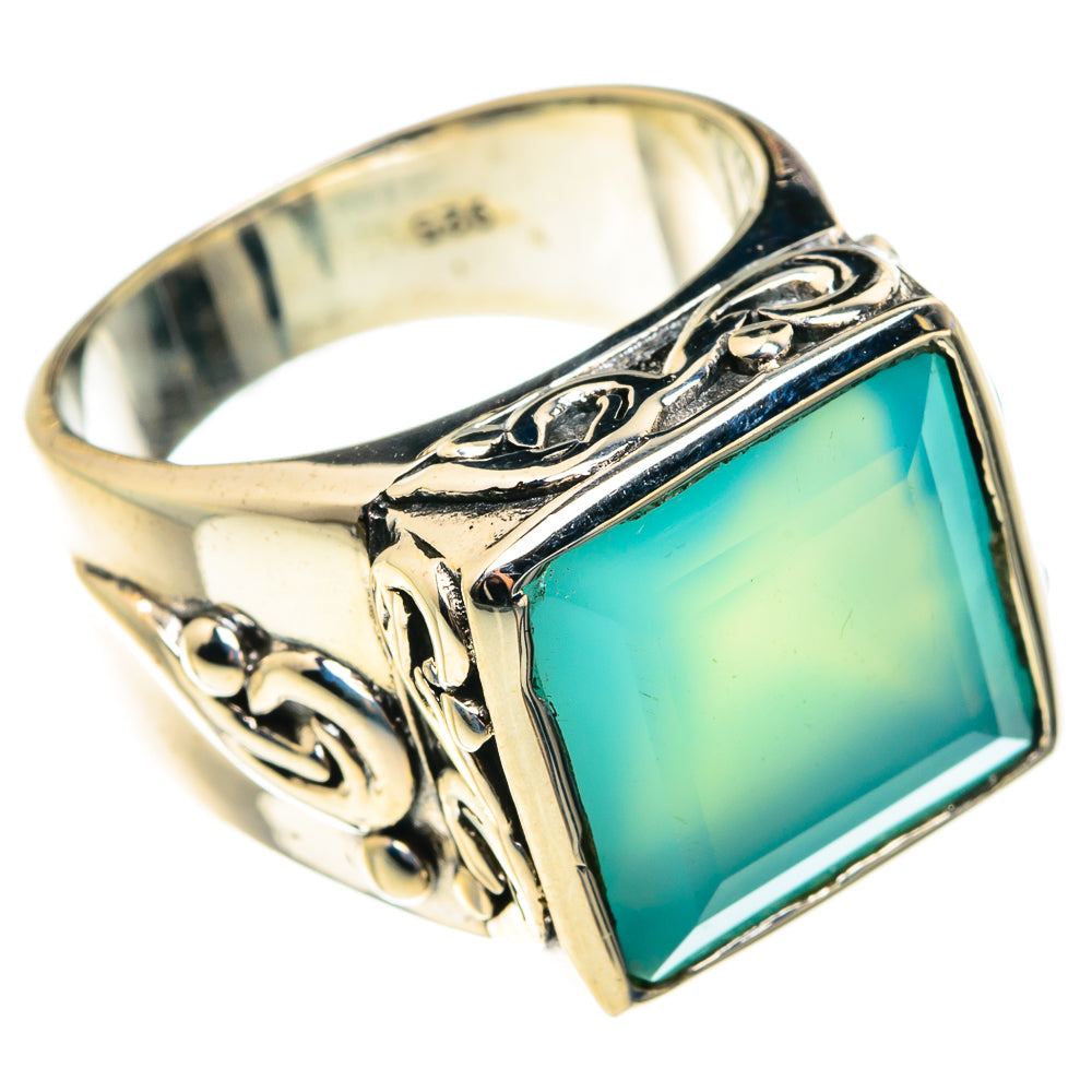 Aqua Chalcedony Rings handcrafted by Anasilvercos - RING76515
