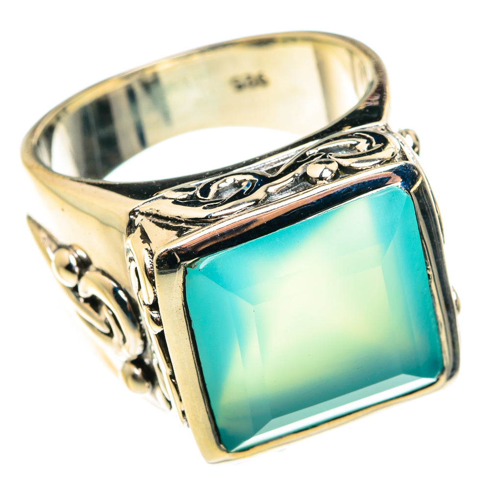 Aqua Chalcedony Rings handcrafted by Anasilvercos - RING76552