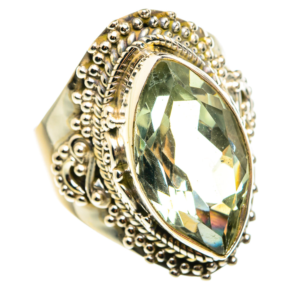 Green Amethyst Rings handcrafted by Anasilvercos - RING76559