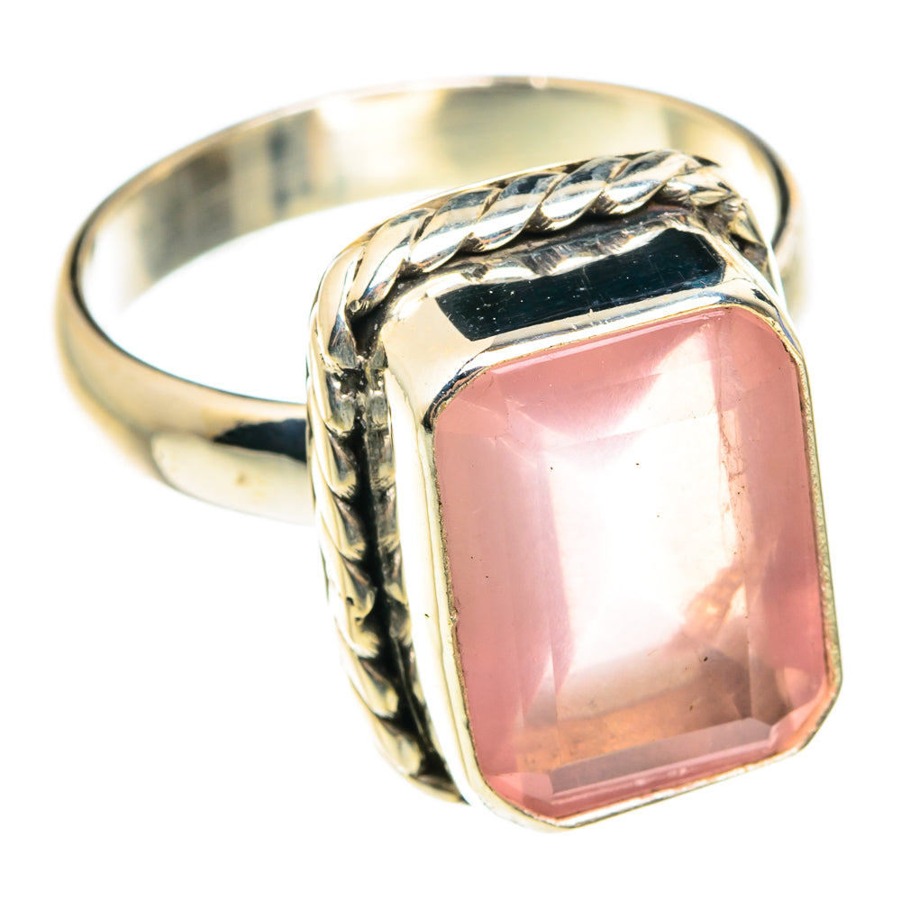 Rose Quartz Rings handcrafted by Anasilvercos - RING76567