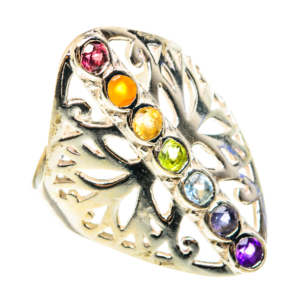 Multi-Stone Chakra Rings handcrafted by Anasilvercos - RING76579