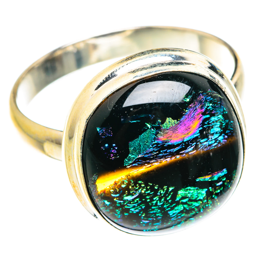 Dichroic Glass Rings handcrafted by Anasilvercos - RING76582