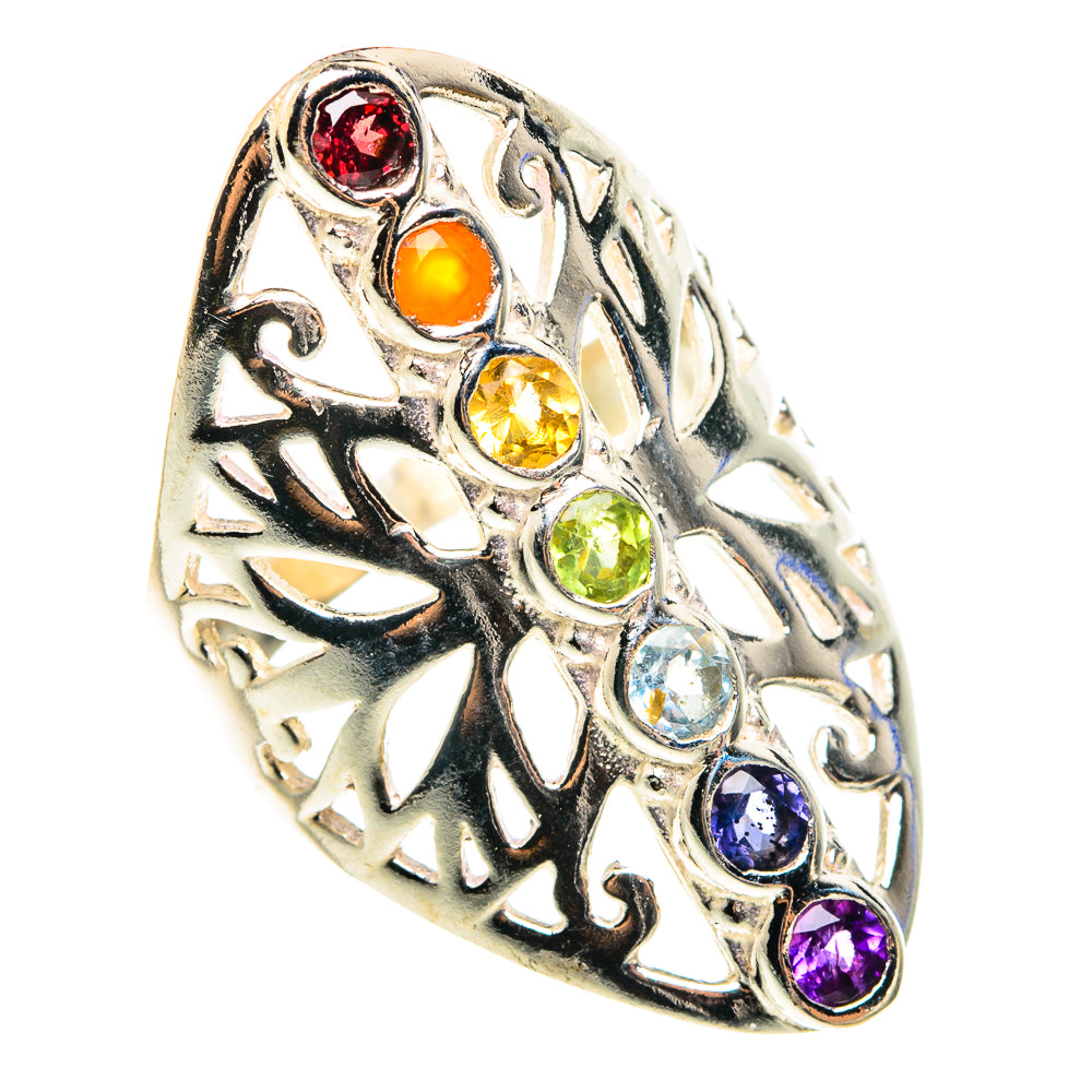 Multi-Stone Chakra Rings handcrafted by Anasilvercos - RING76611