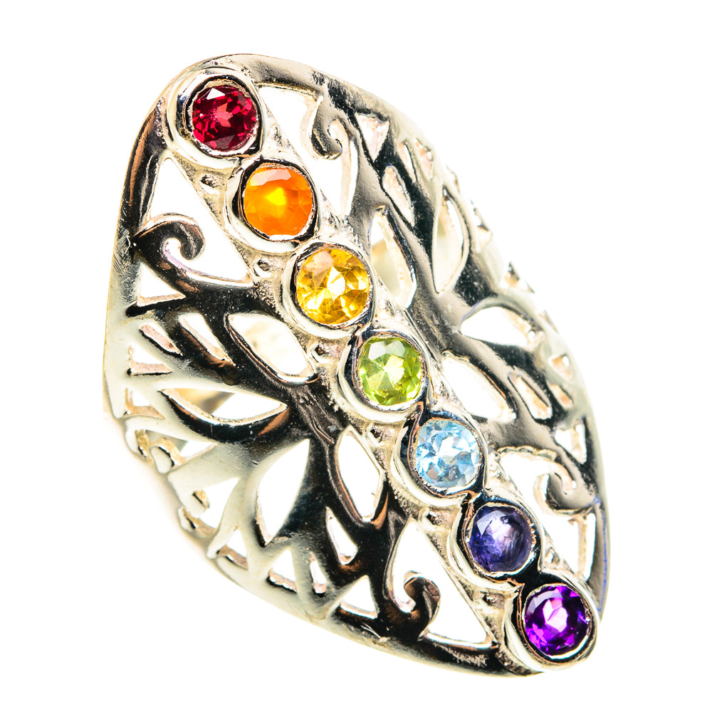 Multi-Stone Chakra Rings handcrafted by Anasilvercos - RING76642