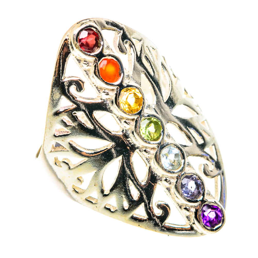 Multi-Stone Chakra Rings handcrafted by Anasilvercos - RING76667