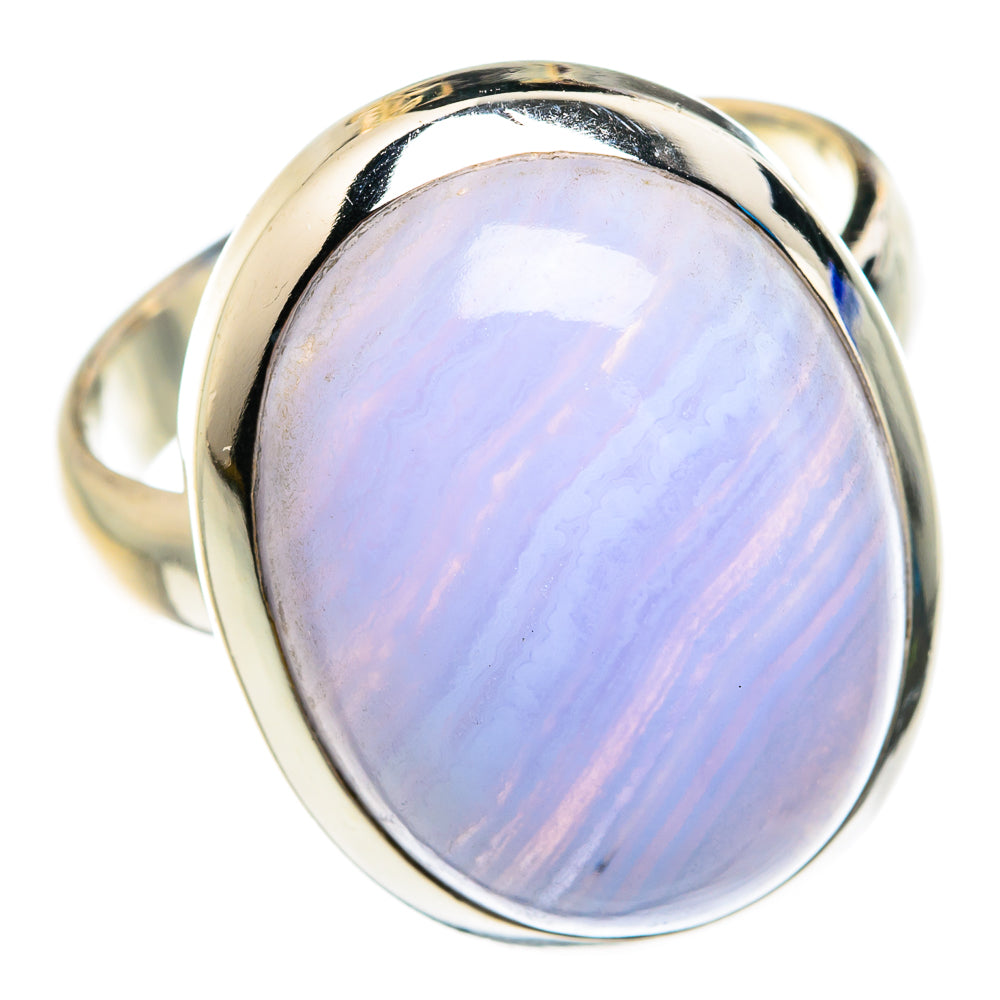 Blue Lace Agate Rings handcrafted by Anasilvercos - RING76695