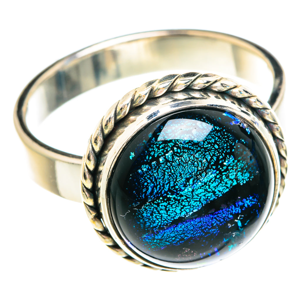 Dichroic Glass Rings handcrafted by Anasilvercos - RING76701