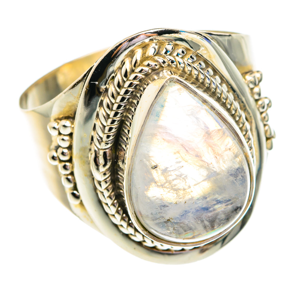Rainbow Moonstone Rings handcrafted by Anasilvercos - RING76724