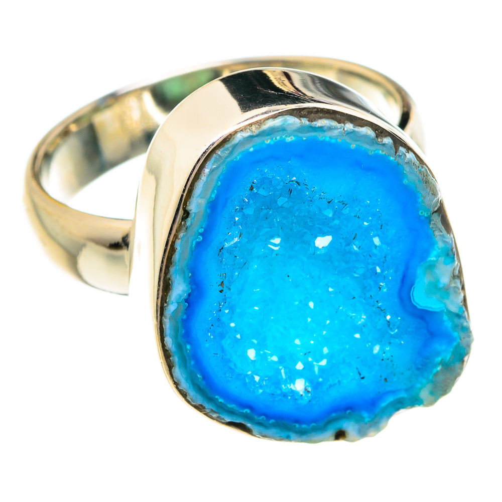 Blue Geode Slice Rings handcrafted by Anasilvercos - RING76730