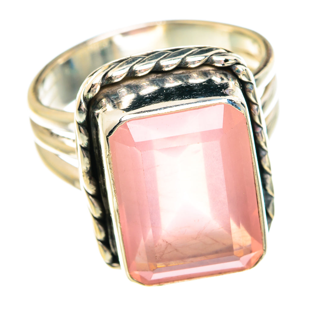 Rose Quartz Rings handcrafted by Anasilvercos - RING76739