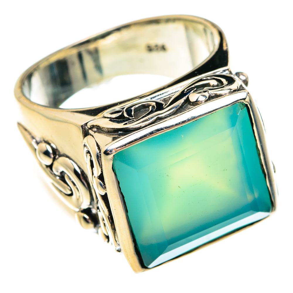 Aqua Chalcedony Rings handcrafted by Anasilvercos - RING76754
