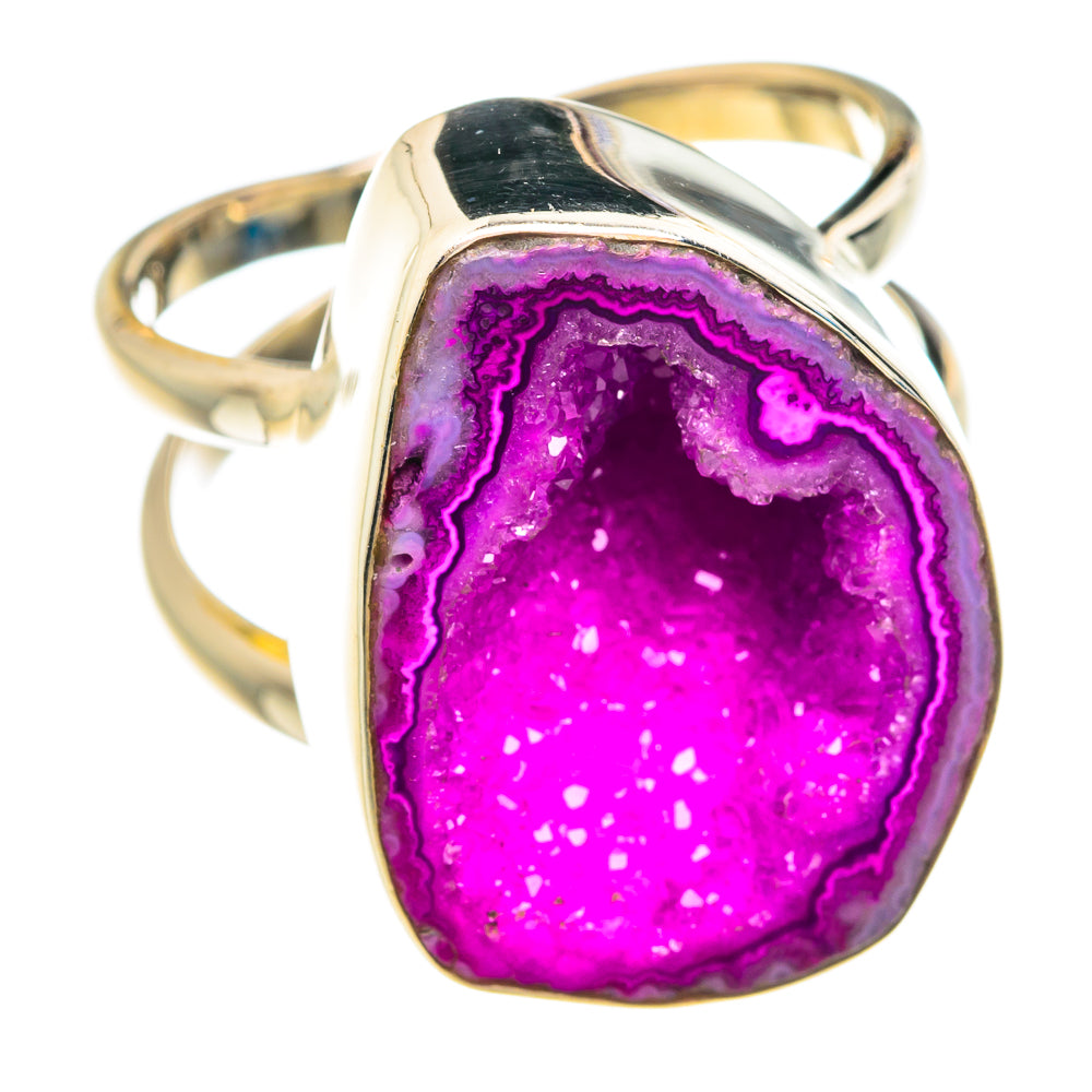 Purple Geode Slice Rings handcrafted by Anasilvercos - RING76764