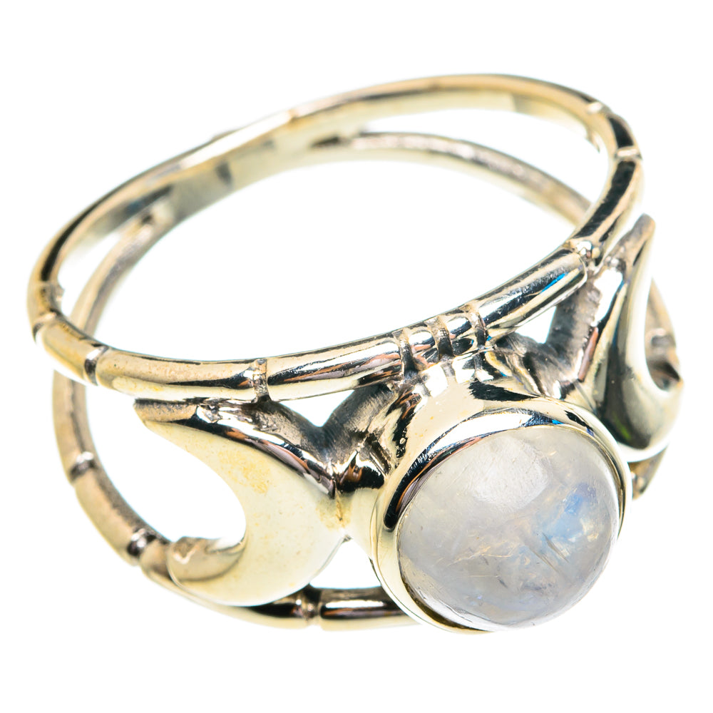 Rainbow Moonstone Rings handcrafted by Anasilvercos - RING76776