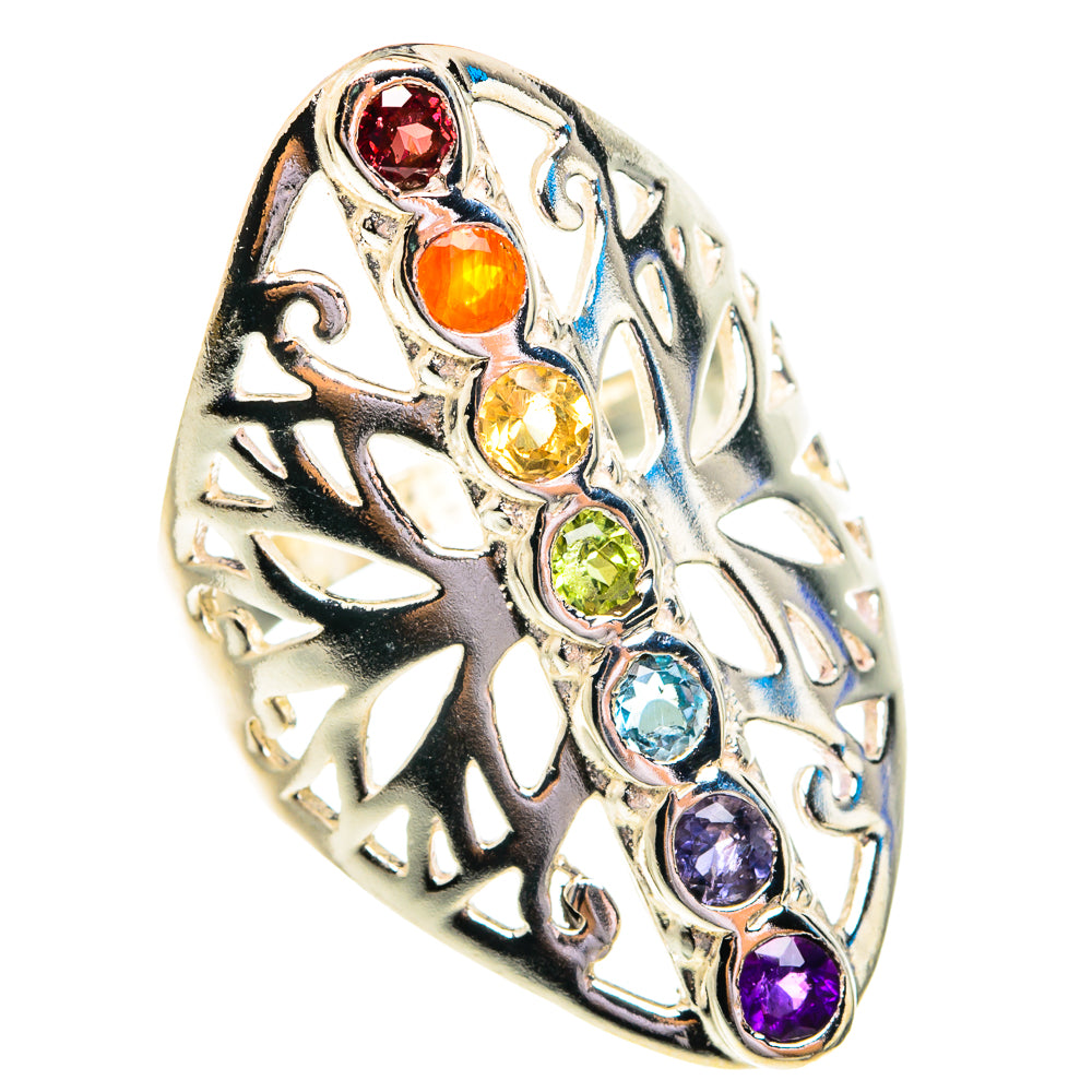 Multi-Stone Chakra Rings handcrafted by Anasilvercos - RING76777