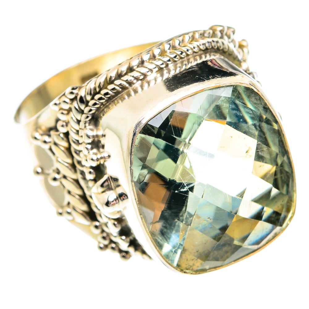 Green Amethyst Rings handcrafted by Anasilvercos - RING76784