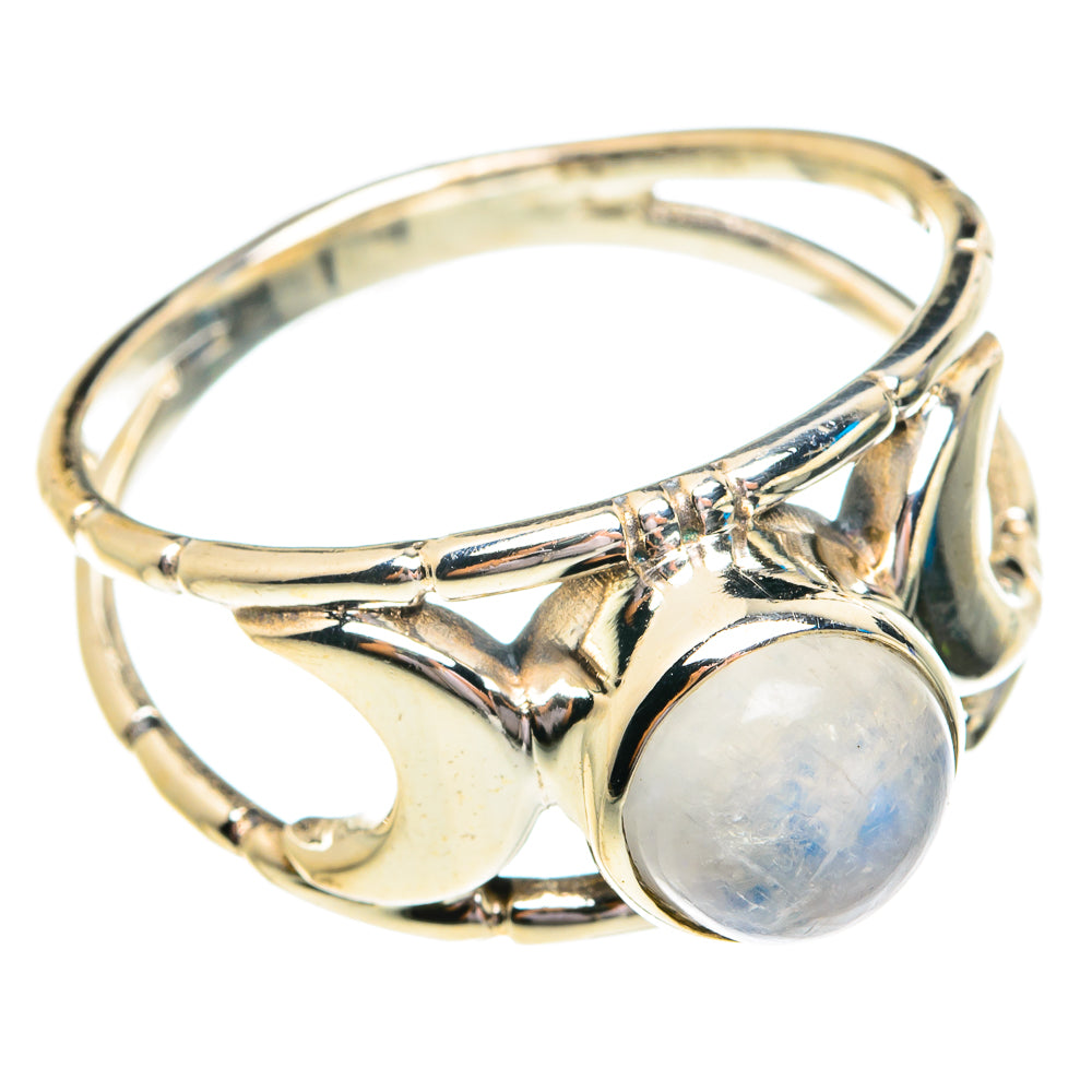 Rainbow Moonstone Rings handcrafted by Anasilvercos - RING76802