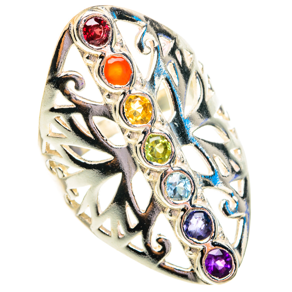 Multi-Stone Chakra Rings handcrafted by Anasilvercos - RING76803