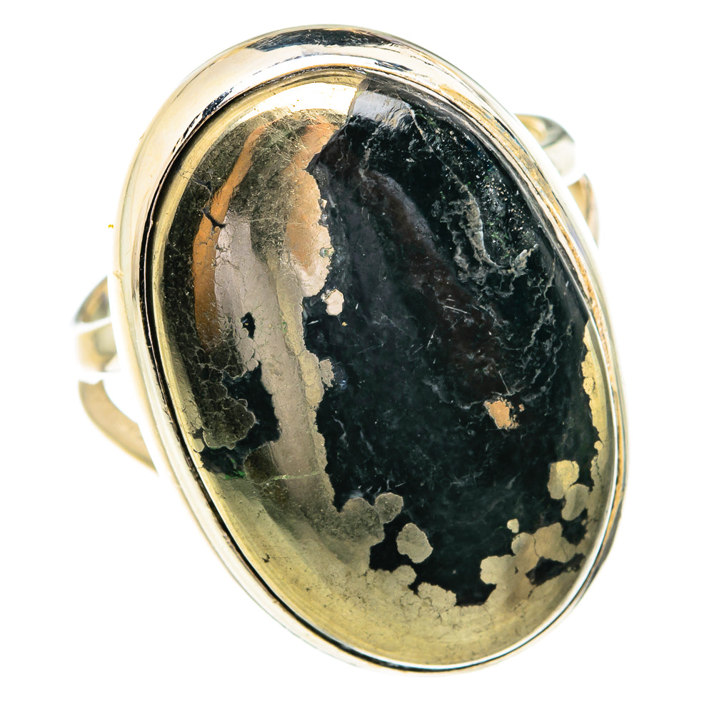 Pyrite in Magnetite (Healer's Gold) Rings handcrafted by Anasilvercos - RING76850