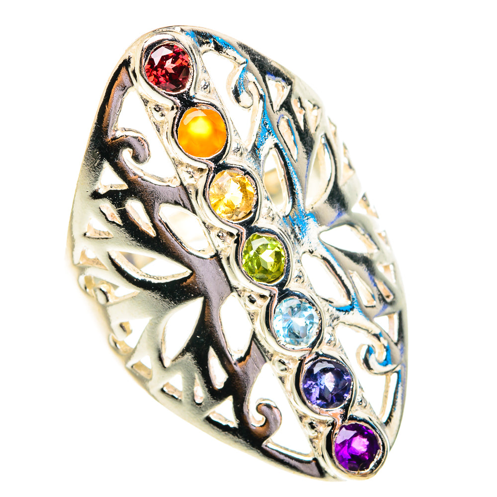 Multi-Stone Chakra Rings handcrafted by Anasilvercos - RING76854
