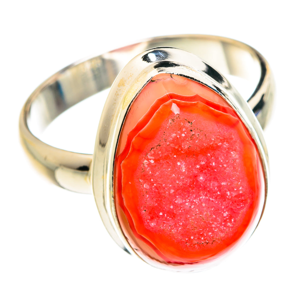 Pink Geode Slice Rings handcrafted by Anasilvercos - RING76865