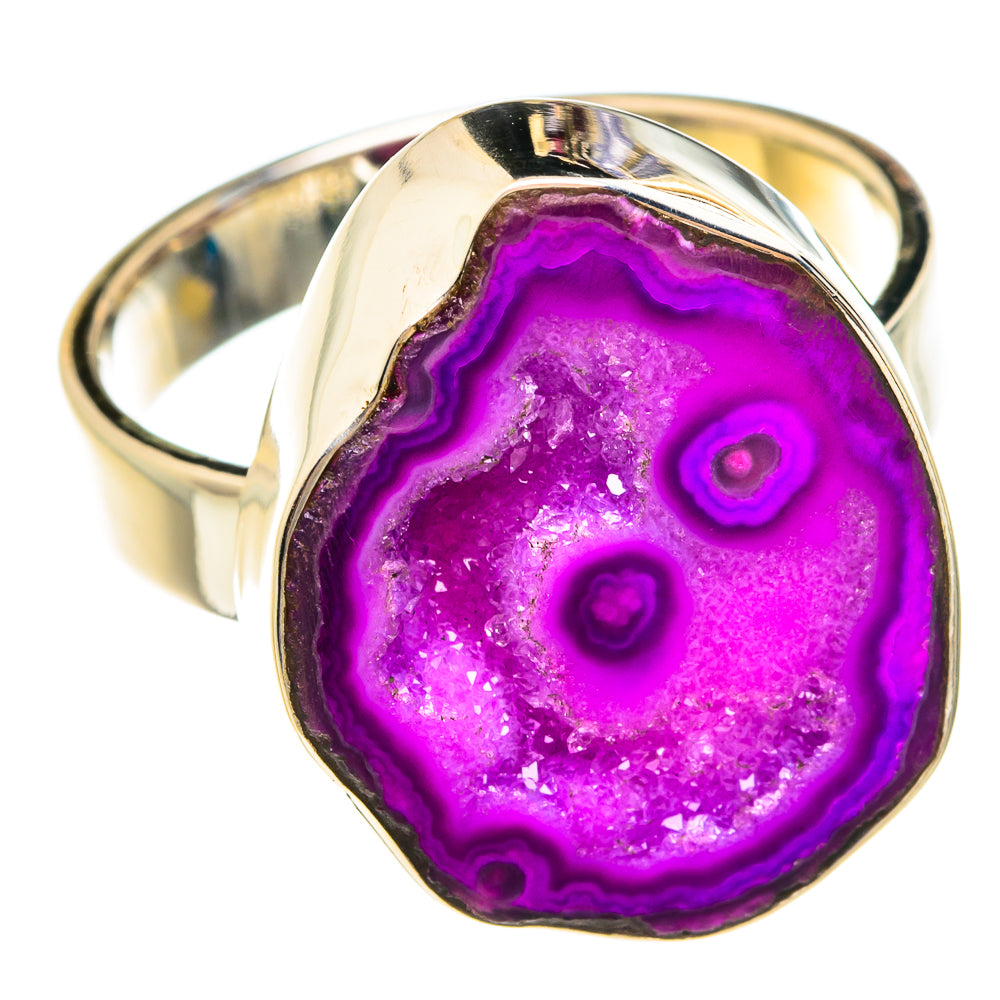 Purple Geode Slice Rings handcrafted by Anasilvercos - RING76867