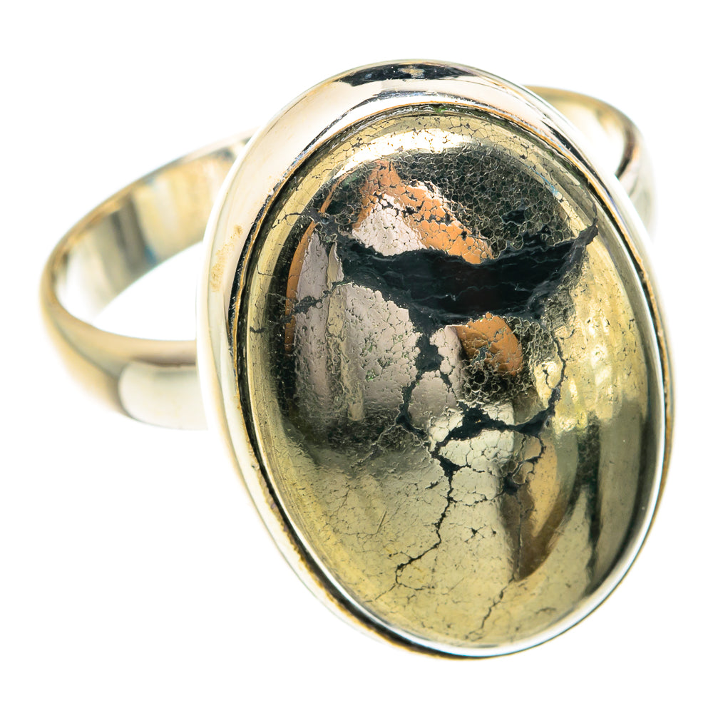 Pyrite in Magnetite (Healer's Gold) Rings handcrafted by Anasilvercos - RING76877