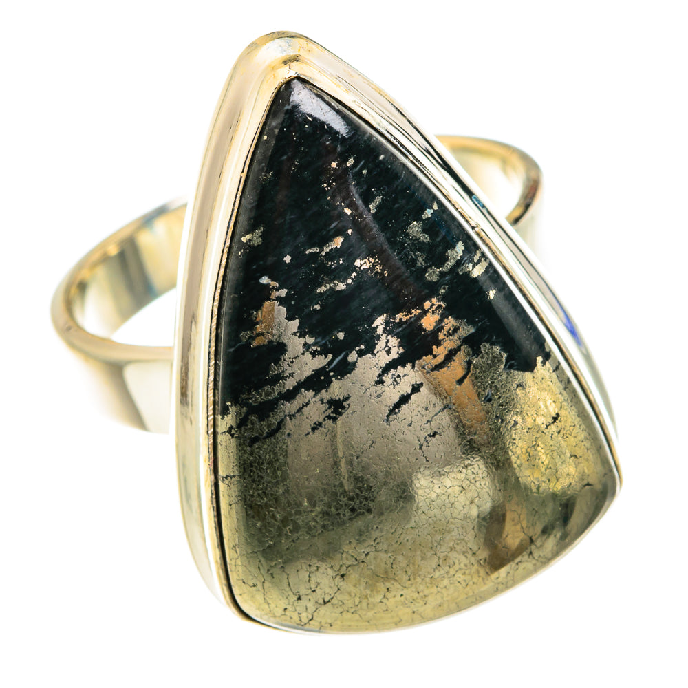 Pyrite in Magnetite (Healer's Gold) Rings handcrafted by Anasilvercos - RING76878