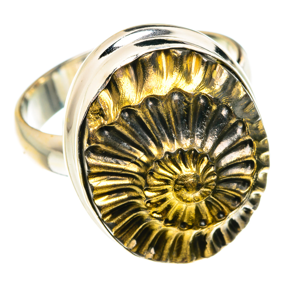 Pyrite Fossil Rings handcrafted by Anasilvercos - RING76879
