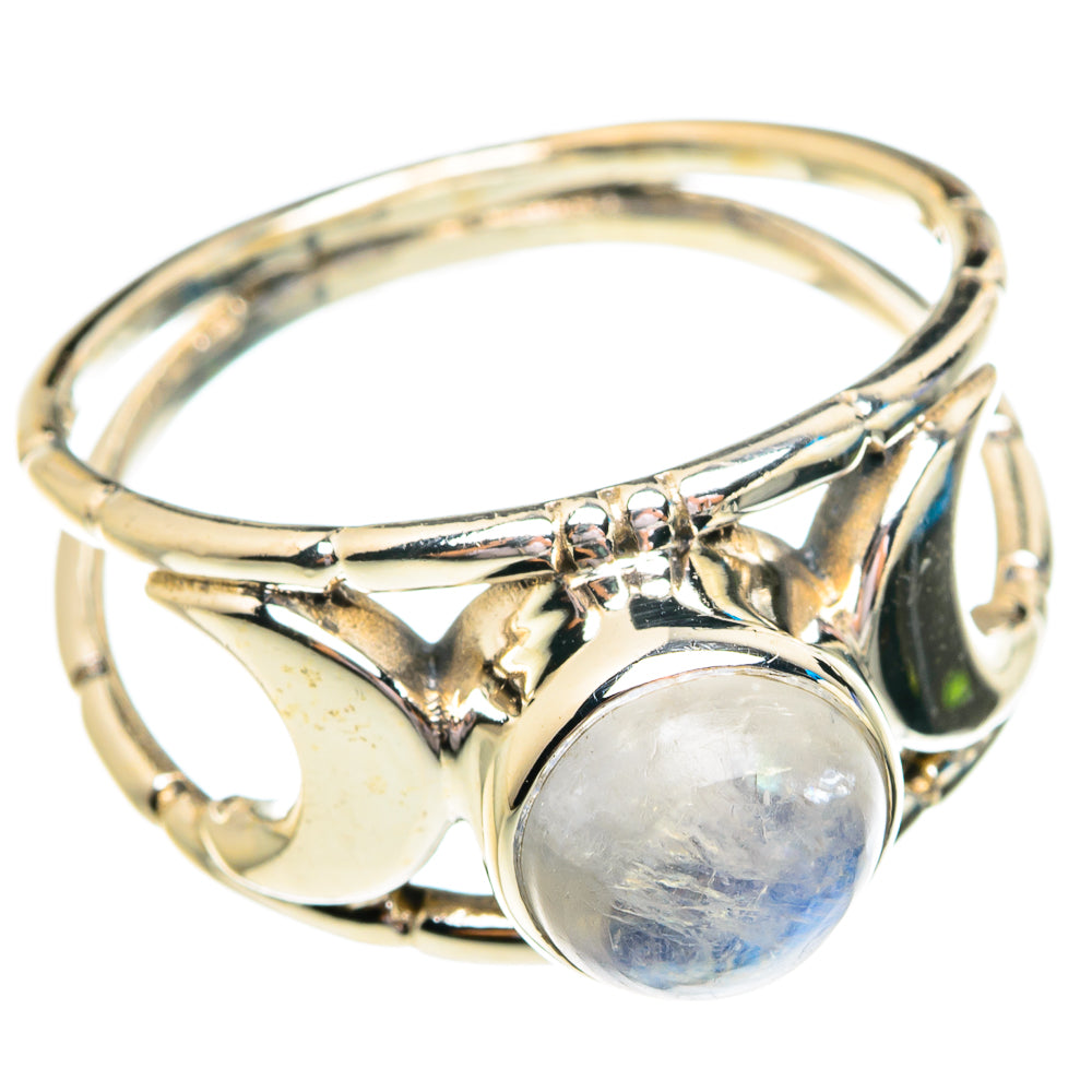 Rainbow Moonstone Rings handcrafted by Anasilvercos - RING76881